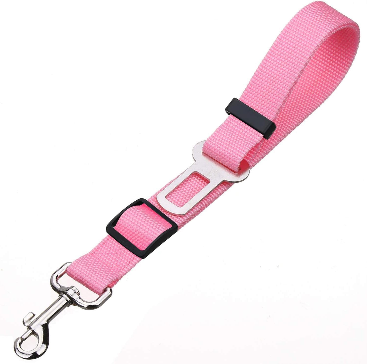 2 Packs Adjustable Length Pet Dog Cat Car Seat Belt Pet Seat Belt Pet Accessories for Dogs Cats and Pets (Pink)