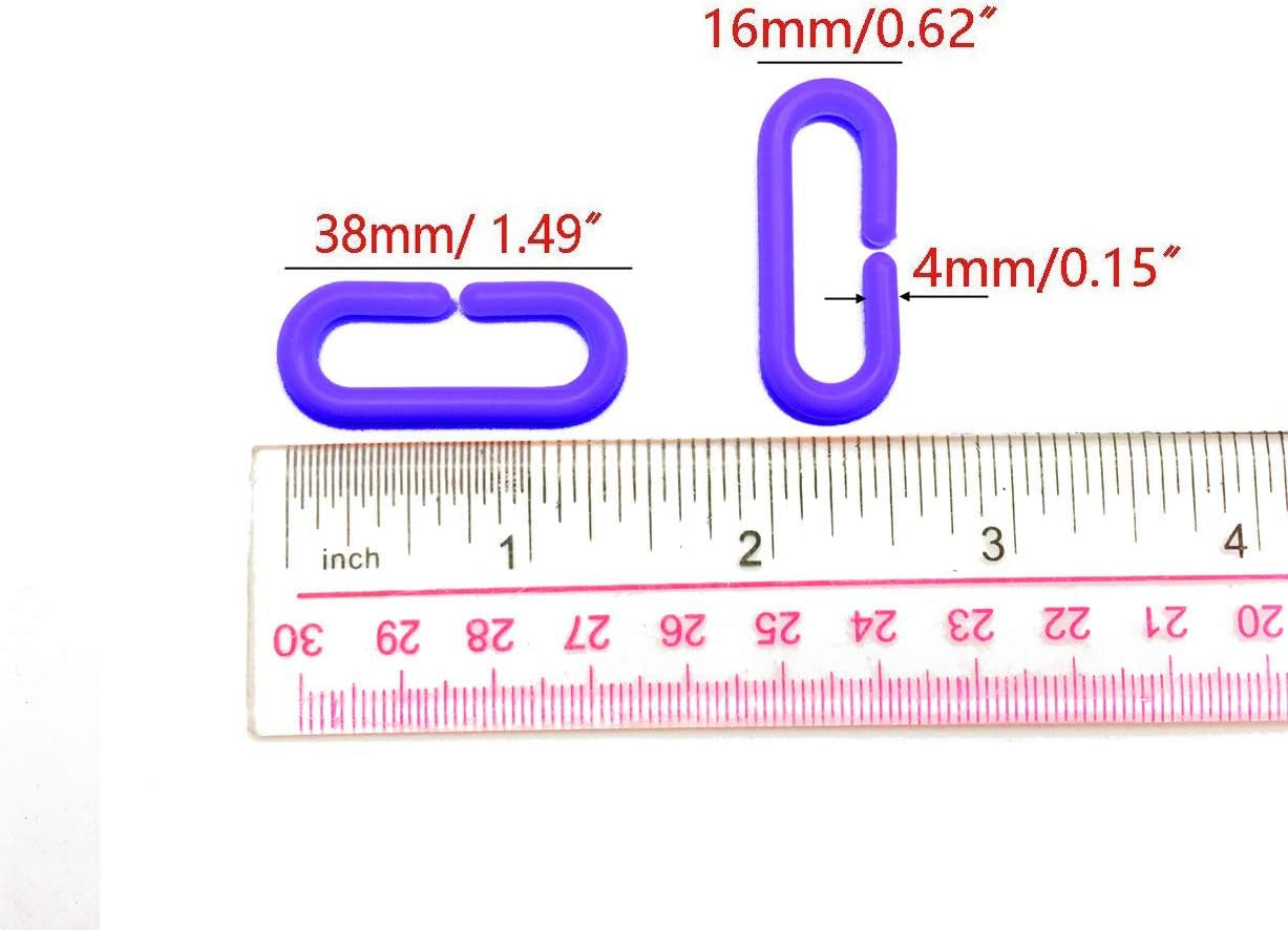 200-Piece Blue Plastic Chain Links & Toys - Interlocking C-Clip Bird Cage Accessories for Parakeets, Sugar Gliders, Small Pets (Climbing/Swinging Toys)