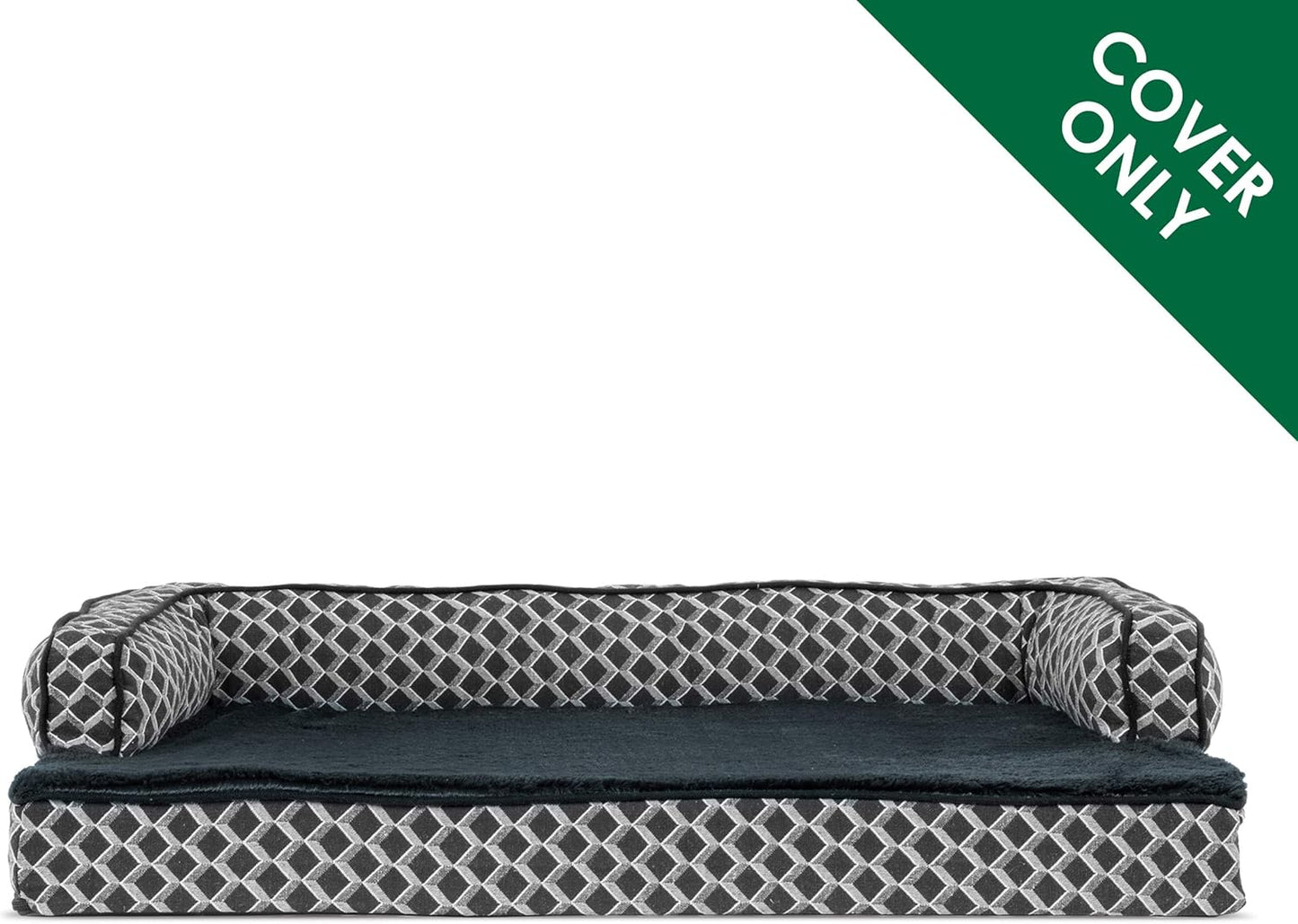 Replacement Dog Bed Cover Comfy Couch Plush & Décor Sofa-Style, Machine Washable - Diamond Gray, Jumbo (X-Large)