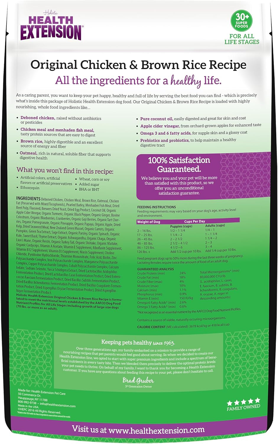 Original Chicken & Brown Rice, Protein Packed Formula with Probiotics & Superfoods for Digestion & Coat Health (4 Lb Bag)