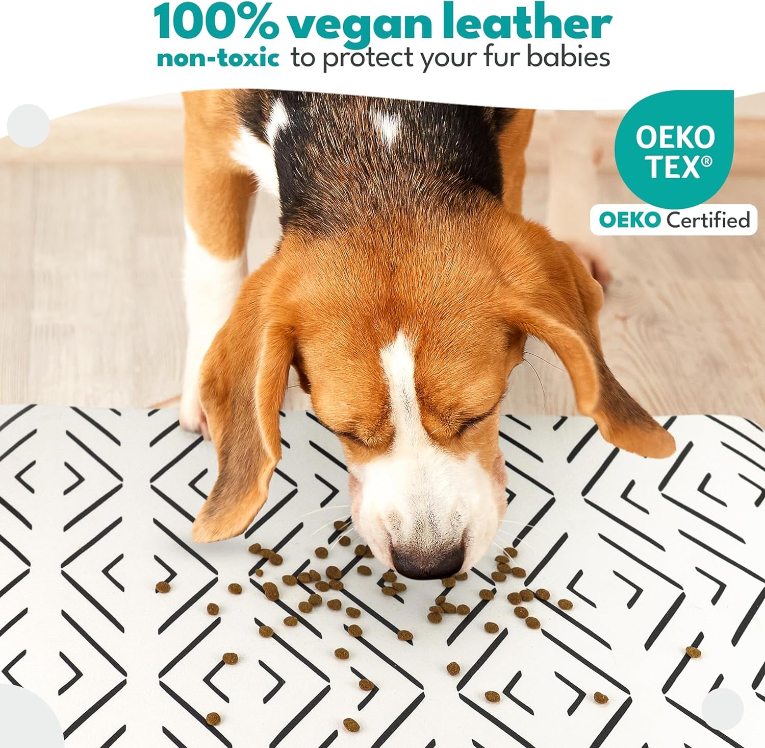 Large Dog Mat for Food and Water, Cat Feeding Mat | Large Waterproof Dog Bowl Mat | Non-Slip Pet Food Mat for Floors | Pet Mats for Food and Water | Easy to Clean