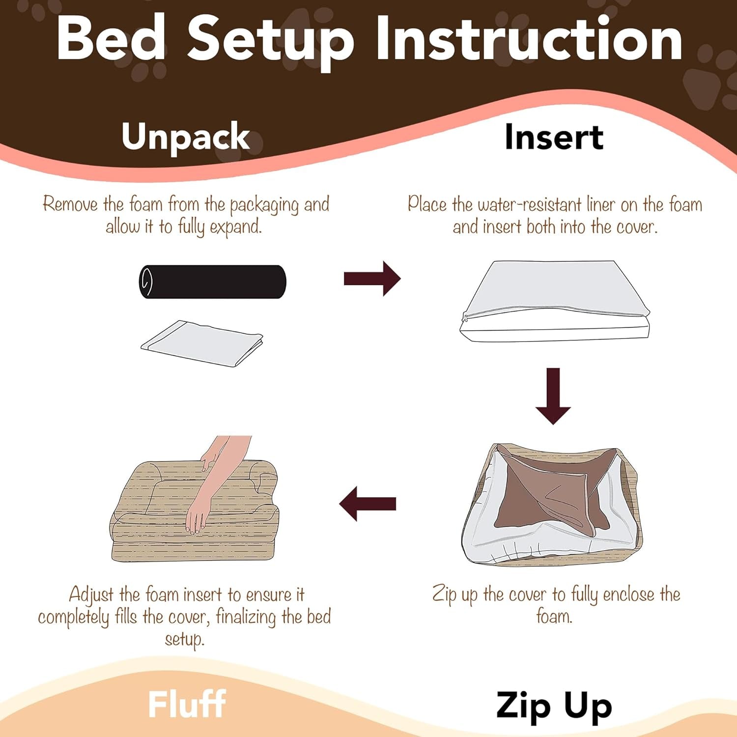 Chester Xx-Large Dog Bed - Orthopedic Memory Foam Mattress, Calming Couch Bed, Wall Rim Pillow, Water Resistant Liner, Washable Cover, Non-Slip Bottom, Grey