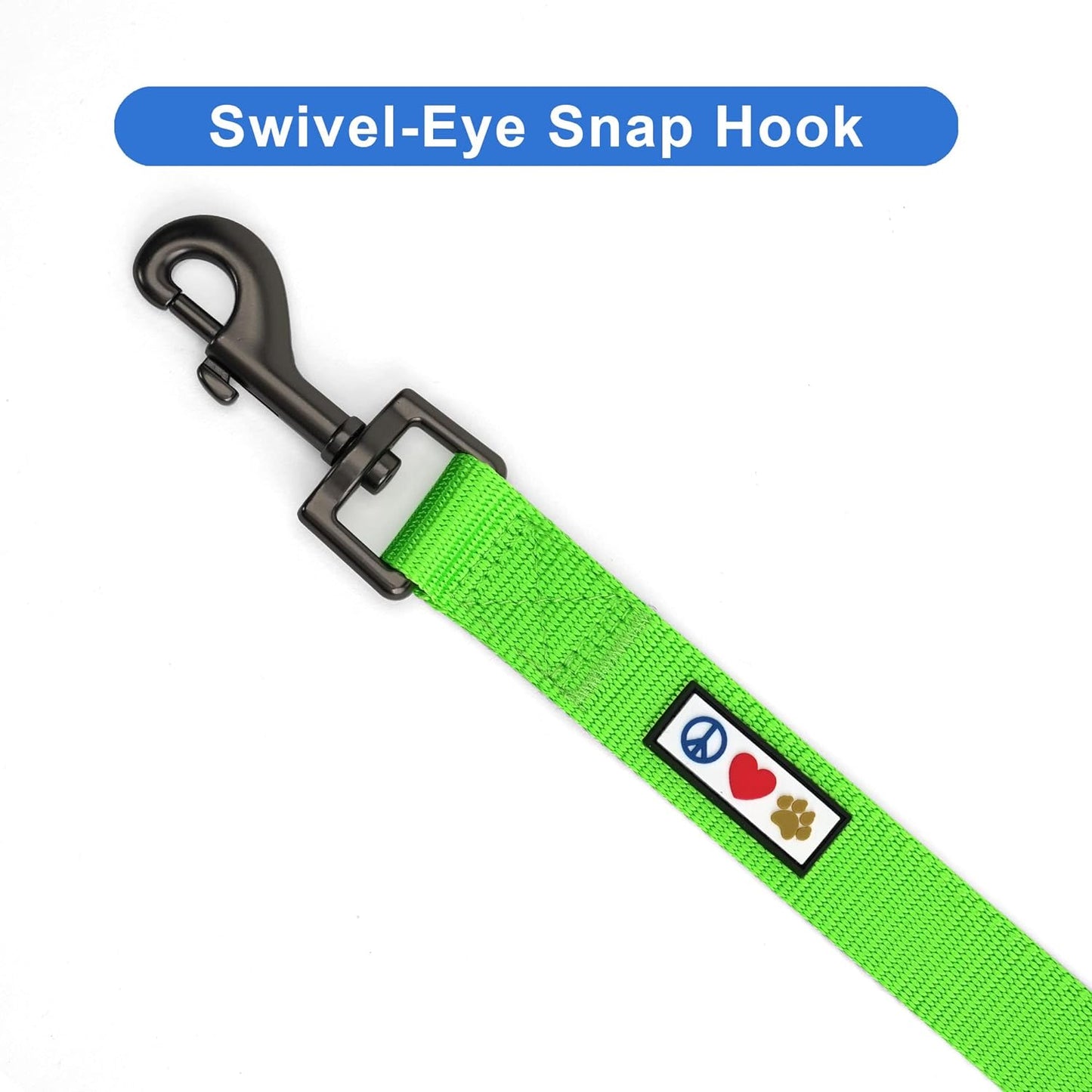 Solid 6 Ft Green Dog Leash XS/S Custom Name and Phone Embroidery Strong Nylon Leash for Small Breeds