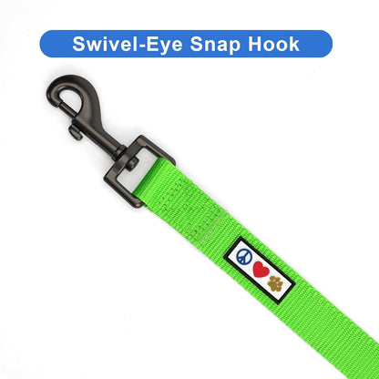 Solid 6 Ft Green Dog Leash XS/S Custom Name and Phone Embroidery Strong Nylon Leash for Small Breeds