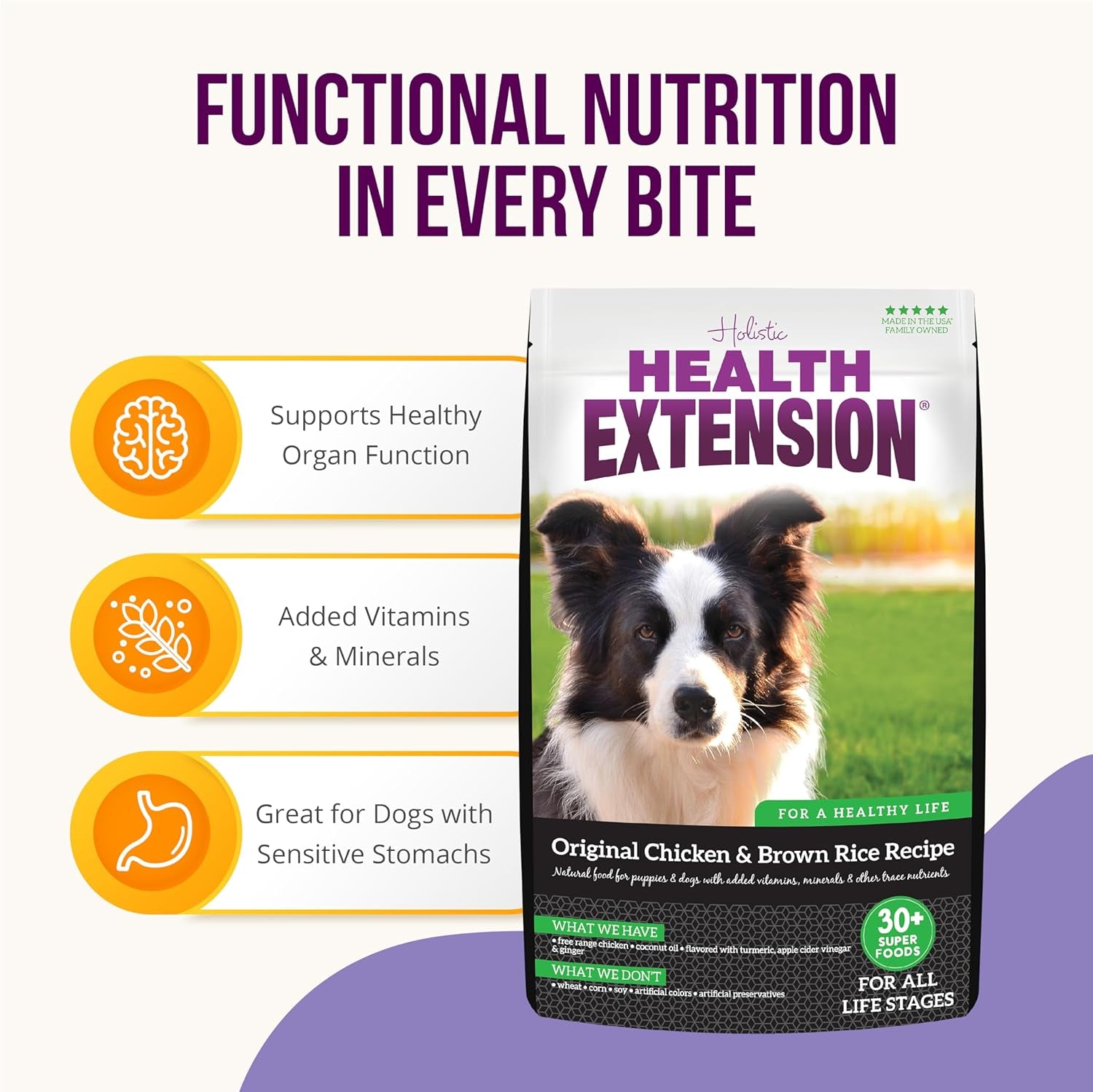 Original Chicken & Brown Rice, Protein Packed Formula with Probiotics & Superfoods for Digestion & Coat Health (4 Lb Bag)