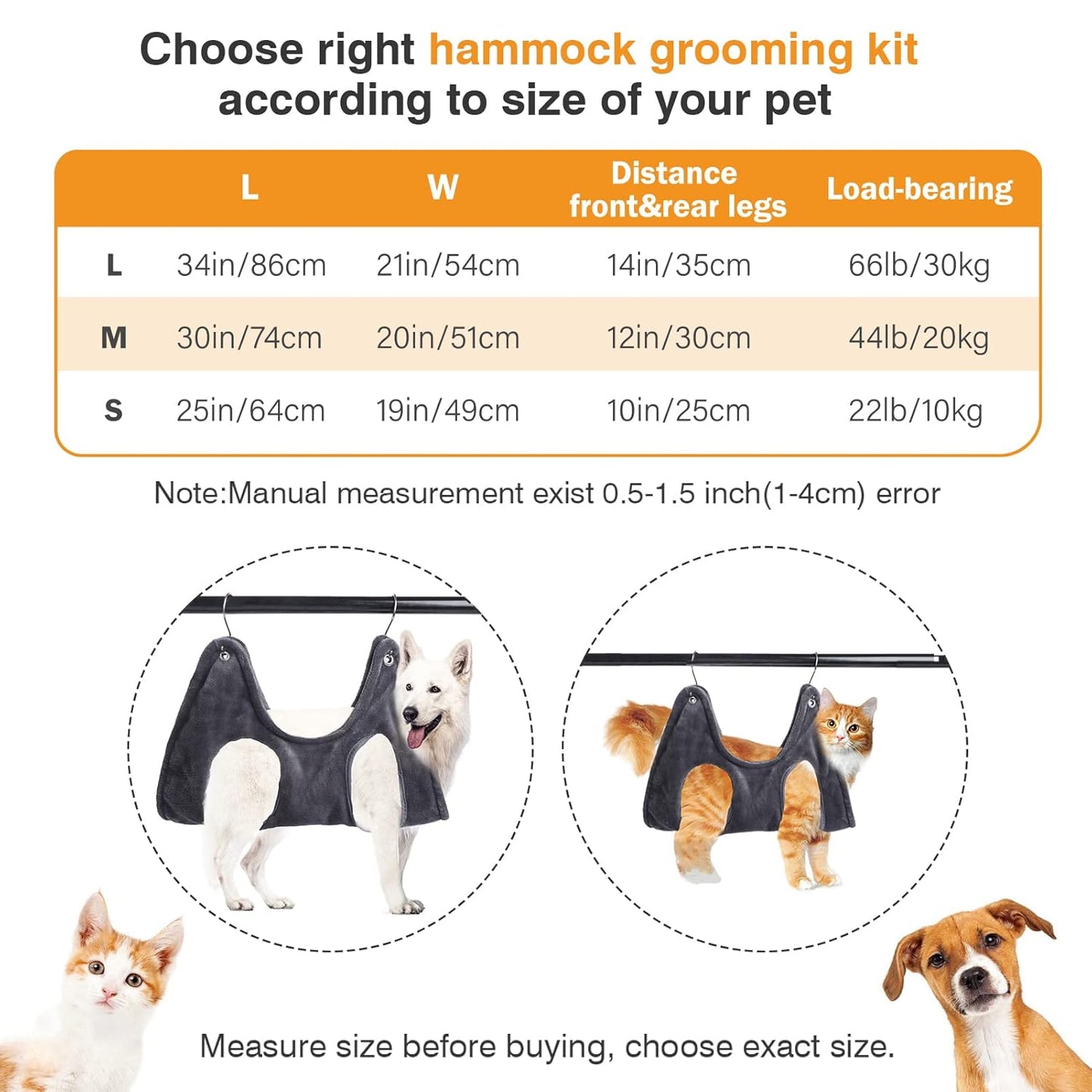 Pet Dog Grooming Hammock Harness Helper 5In1 Hammock Restraint Bag for Small Medium Large Dogs&Cats Grooming Hammock Drying Towels for Bathing Washing and Nail Trimming with Nail Clippers Comb