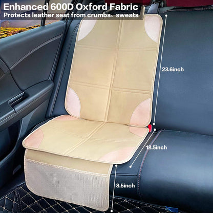 Car Seat Protector, Non-Slip Backing Will Not Leave Imprint, Waterproof Thicker Car Seat Cover for SUV, Sedan, Truck, Leather Car Seat Cushion (Ochre)