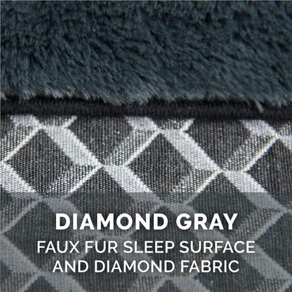 Replacement Dog Bed Cover Comfy Couch Plush & Décor Sofa-Style, Machine Washable - Diamond Gray, Jumbo (X-Large)