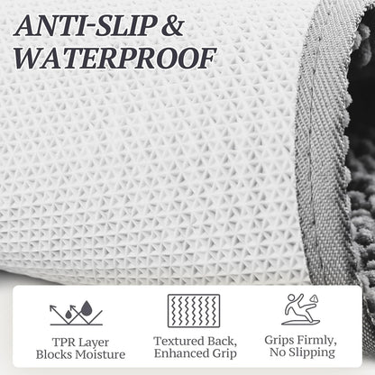 Dog Door Mat Absorpmax Dog Rug for Muddy Paw, Mat for Muddy Paw Door Indoor Floor Entryway, Waterproof Washable & Water Absorbent Dirt Trapper, 35" × 25", Grey