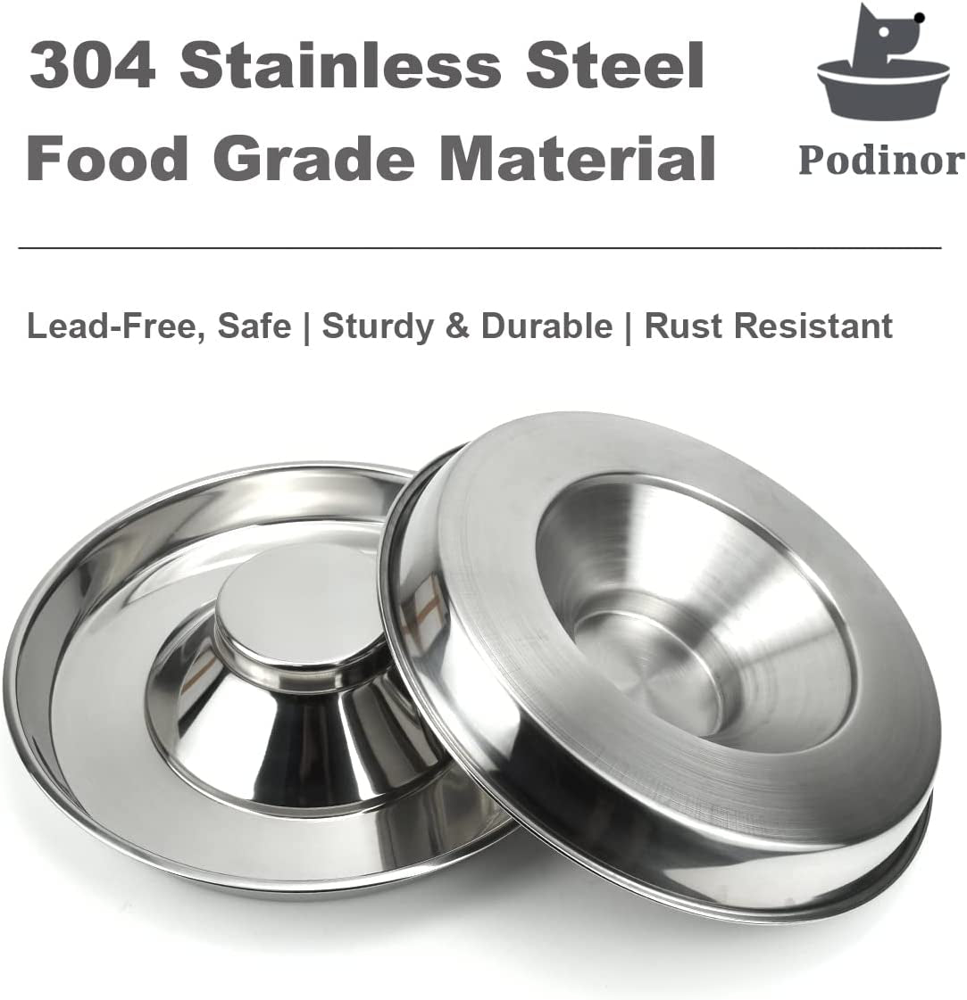 Stainless Steel Puppy Dog Bowls, Pets Puppies Feeding Food and Water Weaning Bowls Dishes Feeder, 13.4 Inch