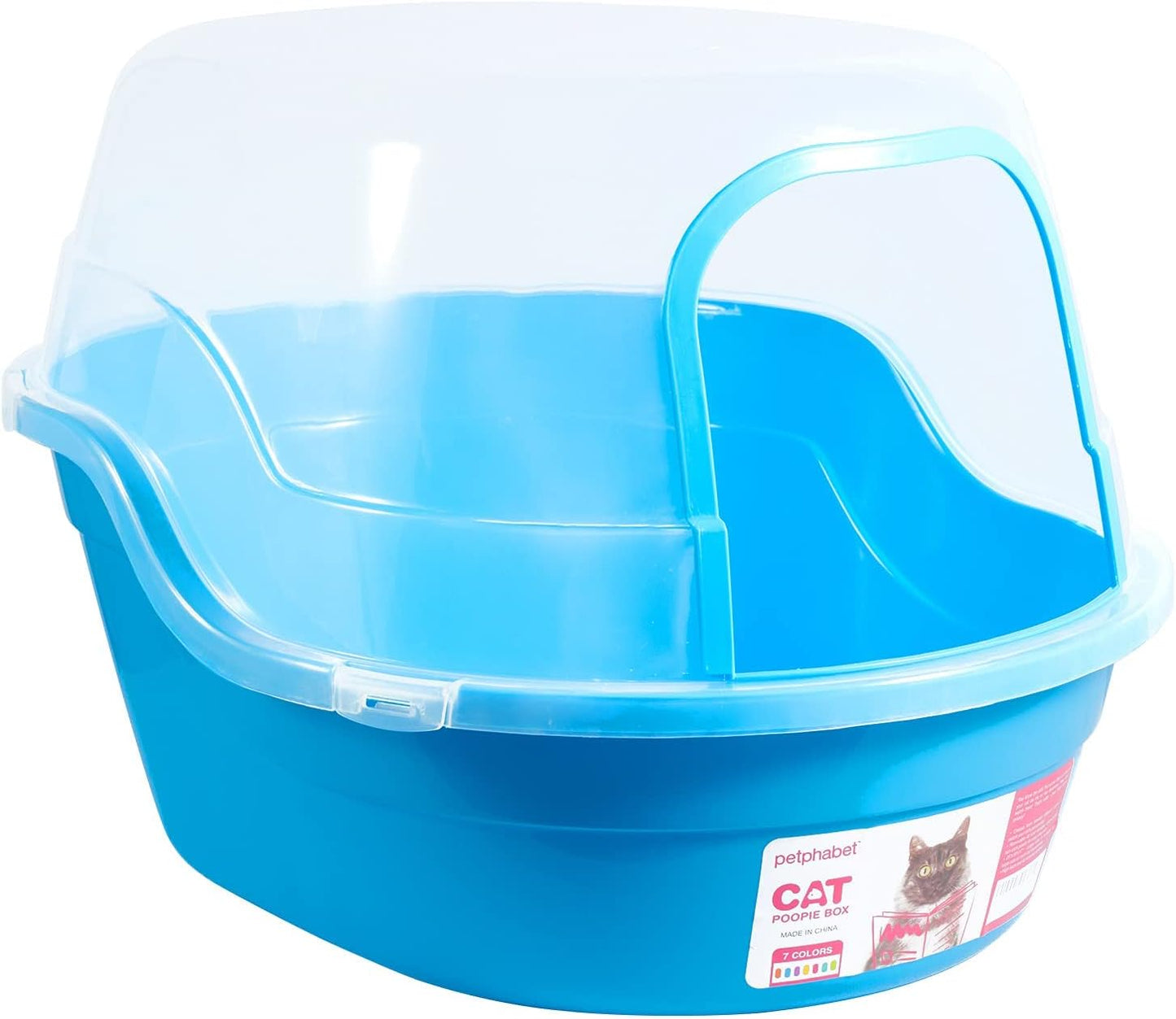 Jumbo Hooded Cat Litter Box, Extra Large, Light Blue