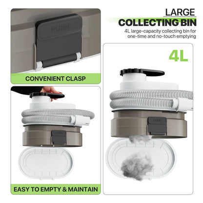 Pet Grooming Kit & Vacuum Suction 99% Pet Hair, Dog Grooming Kit with 6 Professional Grooming Shedding Tools for Dogs Cats and Other Animals, Black